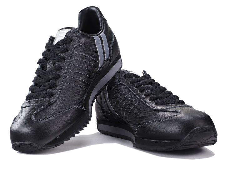 パトリック スニーカー マラソン・レザー ブラック/グレー PATRICK MARATHON-L BKGY 982551