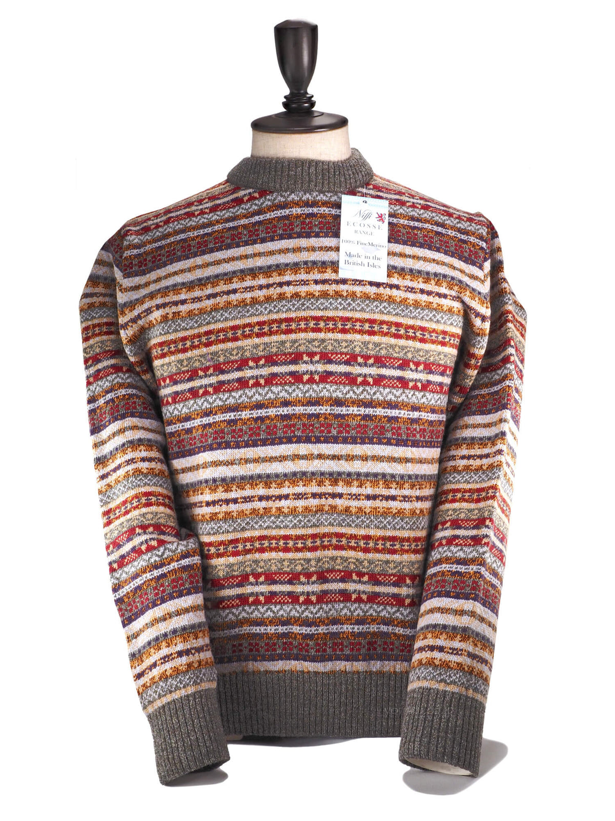 Niffi ECOSSE 13112 フェアアイル クルーネックセーター イギリス諸島製