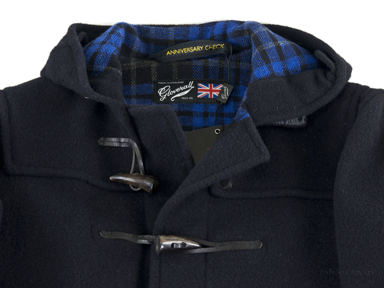GLOVERALL 512 DUFFLE COAT ANNIVERSARY CHECK  グローバーオール ダッフルコート アニバーサリーチェック NAVY 38(M)