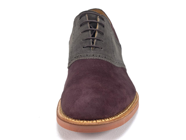 エトスクラブ スズキ エゾ鹿スエード サドルシューズ Ethos Club SUZUKI 9455 WINE GREY