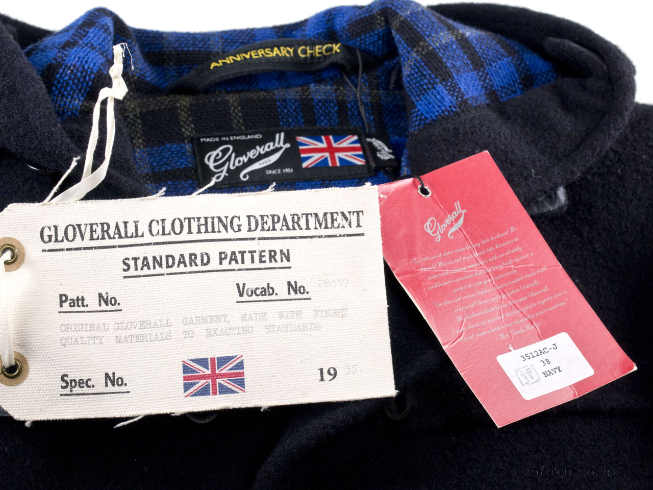 GLOVERALL 512 DUFFLE COAT ANNIVERSARY CHECK  グローバーオール ダッフルコート アニバーサリーチェック NAVY 38(M)