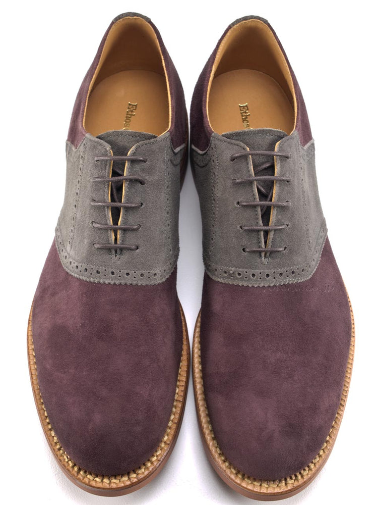エトスクラブ スズキ エゾ鹿スエード サドルシューズ Ethos Club SUZUKI 9455 WINE GREY