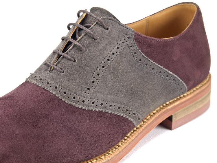 エトスクラブ スズキ エゾ鹿スエード サドルシューズ Ethos Club SUZUKI 9455 WINE GREY