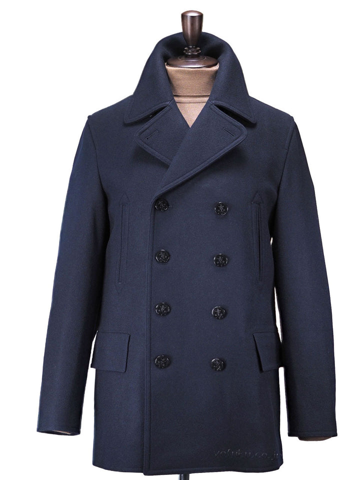 GLOVERALL MC7690/EM CHURCHILL Reefer Coat NAVY グローバーオール Pコート ネイビー