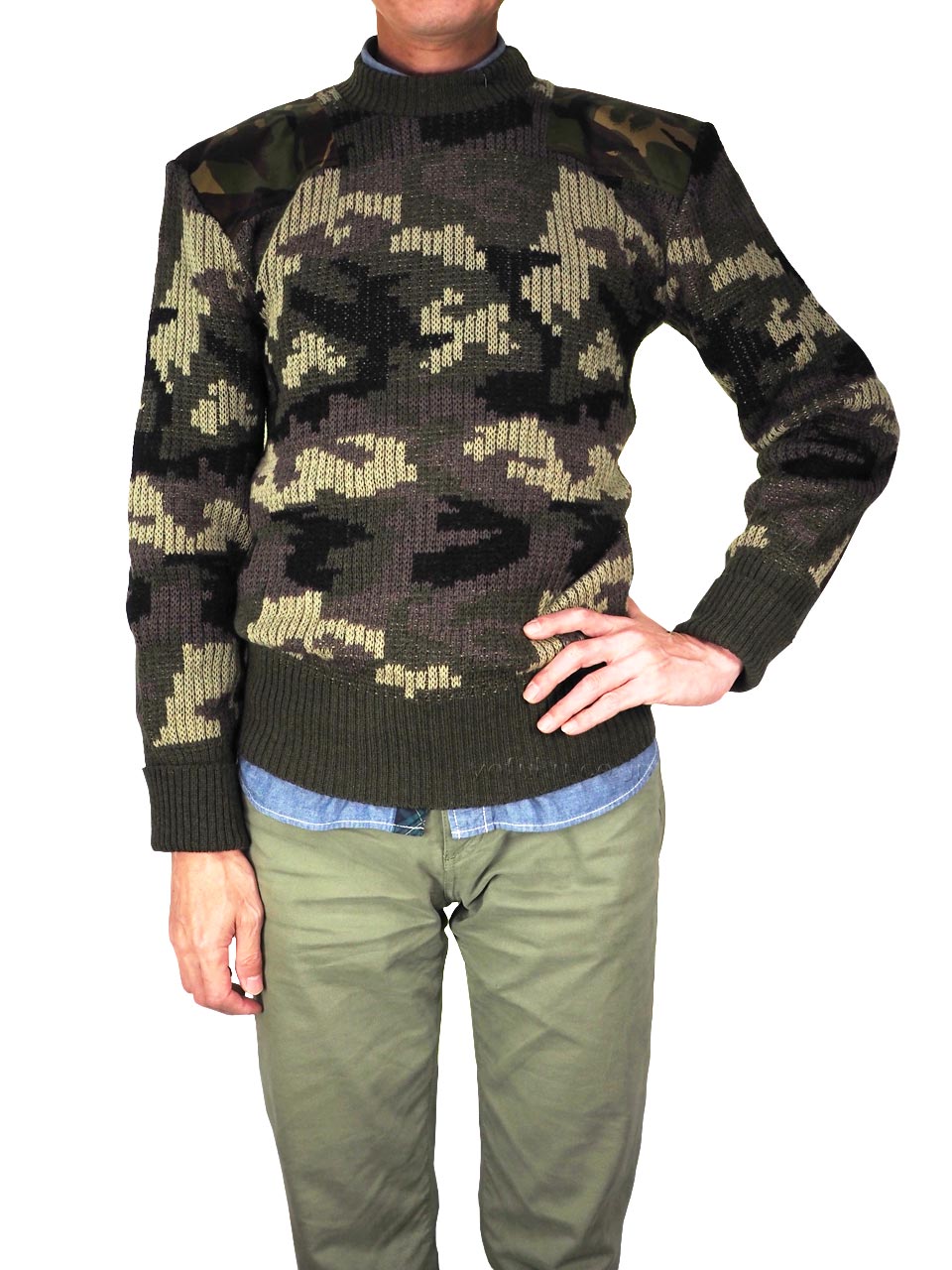 COMMANDO WOOLLY PULLY 33104 WOODLAND CAMOUFLAGE ウッドランドパターン カモフラージュセーター