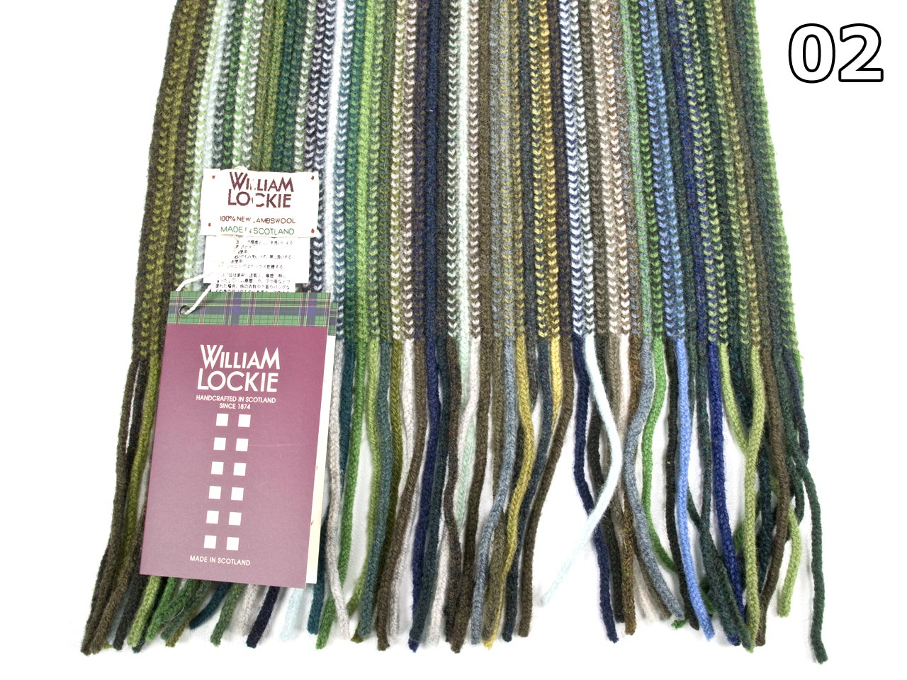WILLIAM LOCKIE 02890 スコットランド製ラムウール ニットマフラー