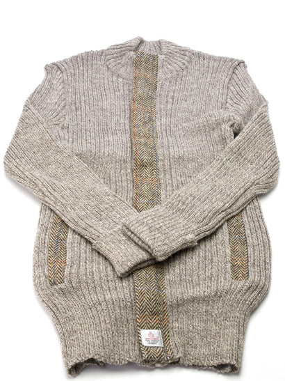 Niffi ECOSSE 13051 エコッセ ハリスツイード ジップカーディガン ブラウンミックス