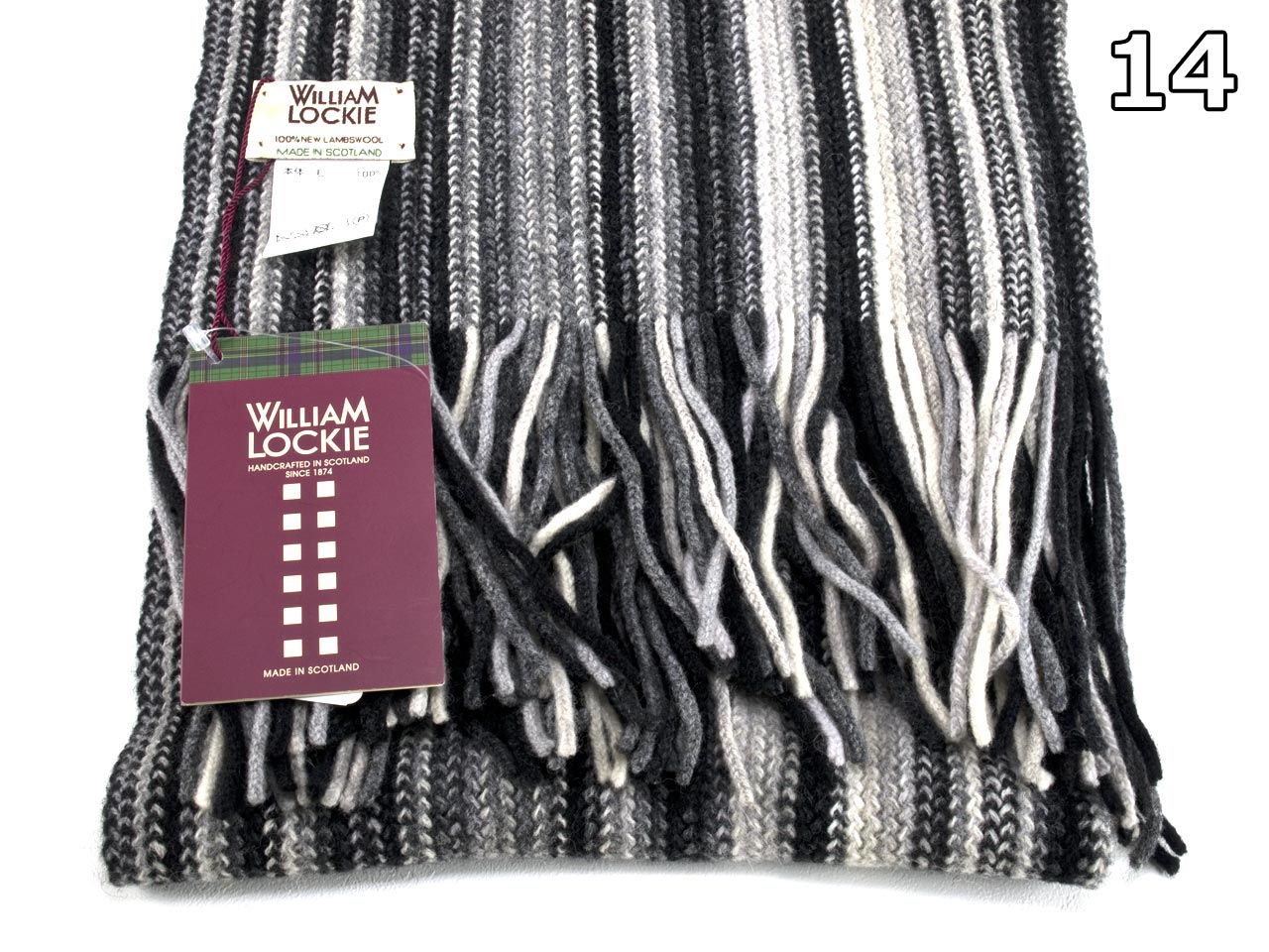 WILLIAM LOCKIE 02890 スコットランド製ラムウール ニットマフラー