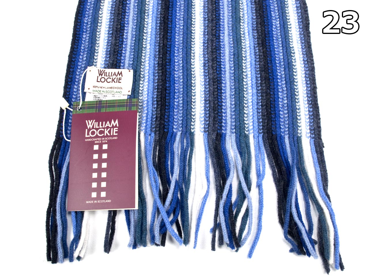 WILLIAM LOCKIE 02890 スコットランド製ラムウール ニットマフラー