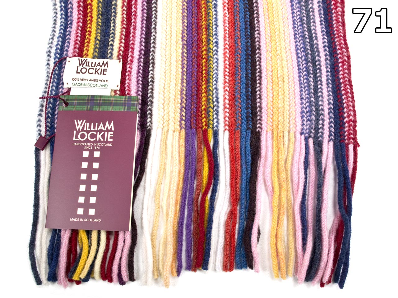 WILLIAM LOCKIE 02890 スコットランド製ラムウール ニットマフラー