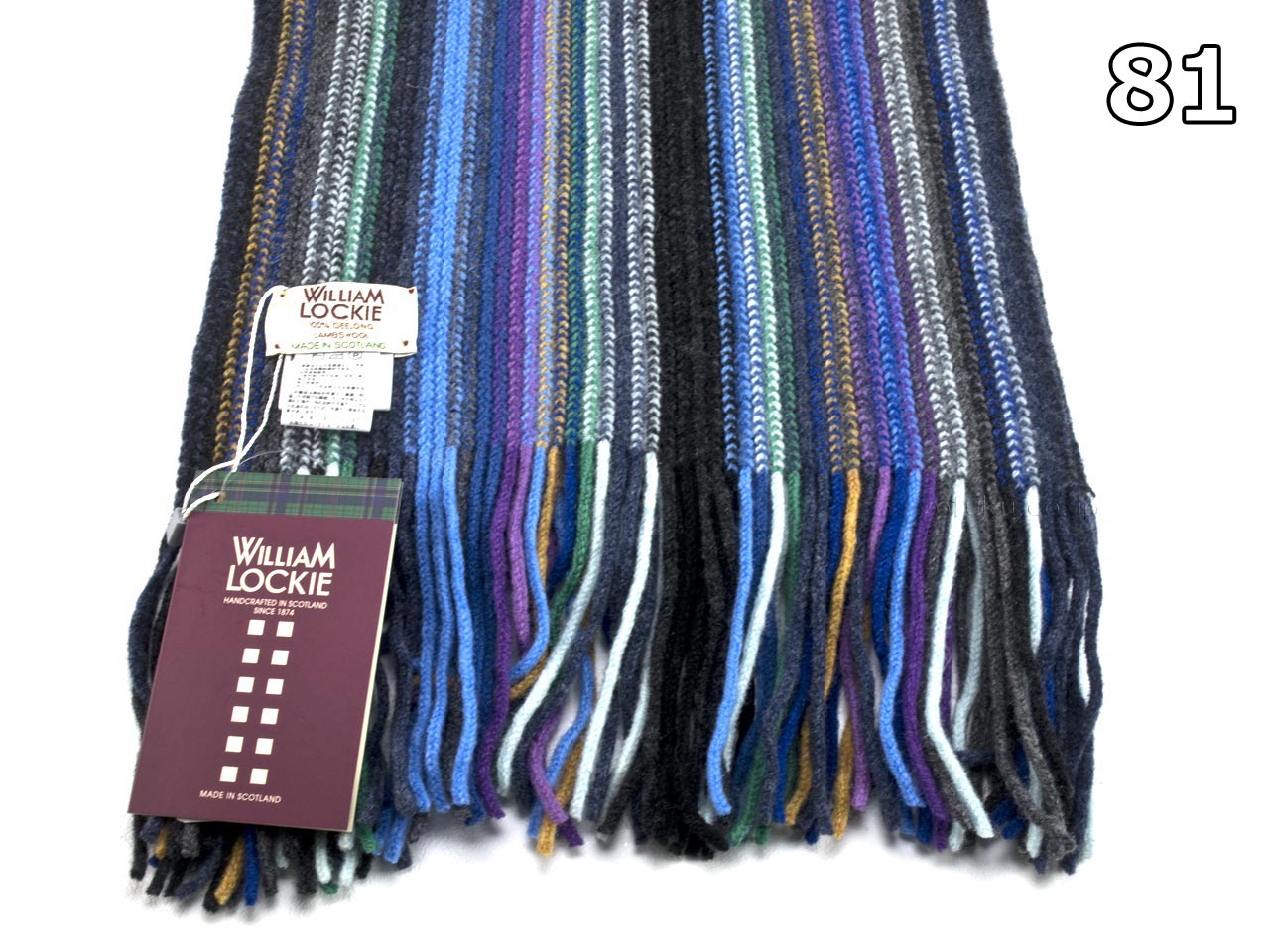 WILLIAM LOCKIE 02890 スコットランド製ラムウール ニットマフラー