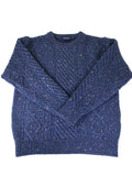 Brad Fourd 296182 5G Nep Aran Pattern Crew Neck Sweater
