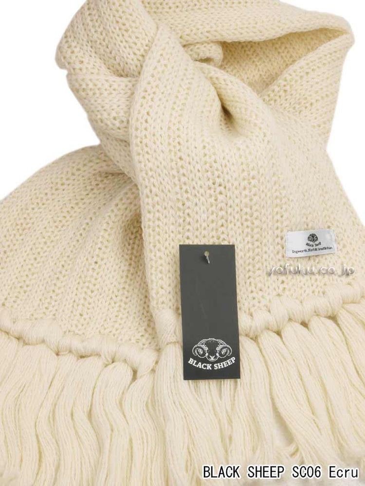 ブラックシープ マフラー BLACK SHEEP SC06 （太編み）Ecru(ベージュ)