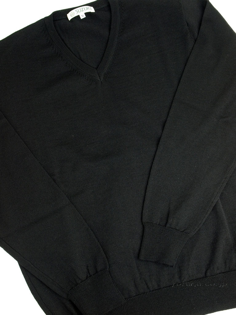SUZUKIオリジナル SZ04 スーパーエキストラファインメリノ Vネック セーター