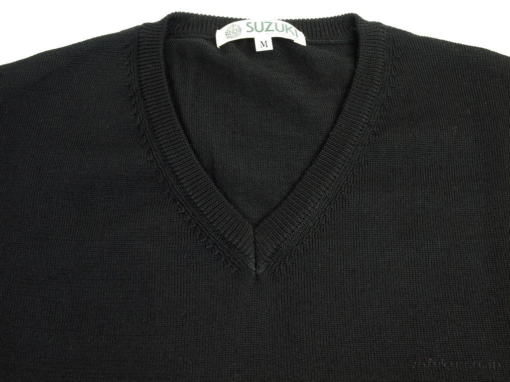 SUZUKIオリジナル SZ04 スーパーエキストラファインメリノ Vネック セーター
