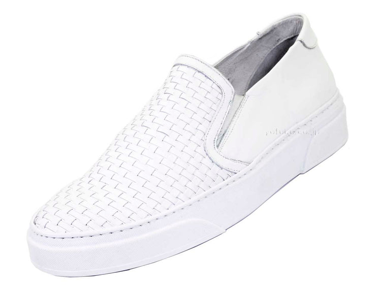 ディーノ ドラーギ 6001 レザースニーカー Dino Draghi 6001 NAPPA INTRECCIO PICC. BIANCO