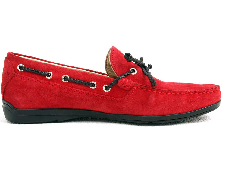 ステファノガンバ モカシン ロッソ（レッド） STEFANO GAMBA 6613 VELOUR ROSSO