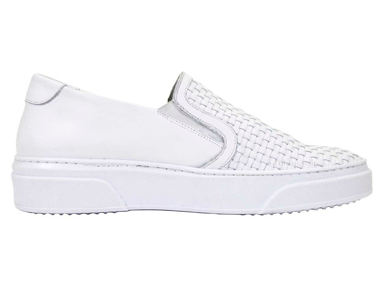 Dino Draghi 6001 leather sneakers Dino Draghi 6001 NAPPA INTRECCIO PICC. BIANCO