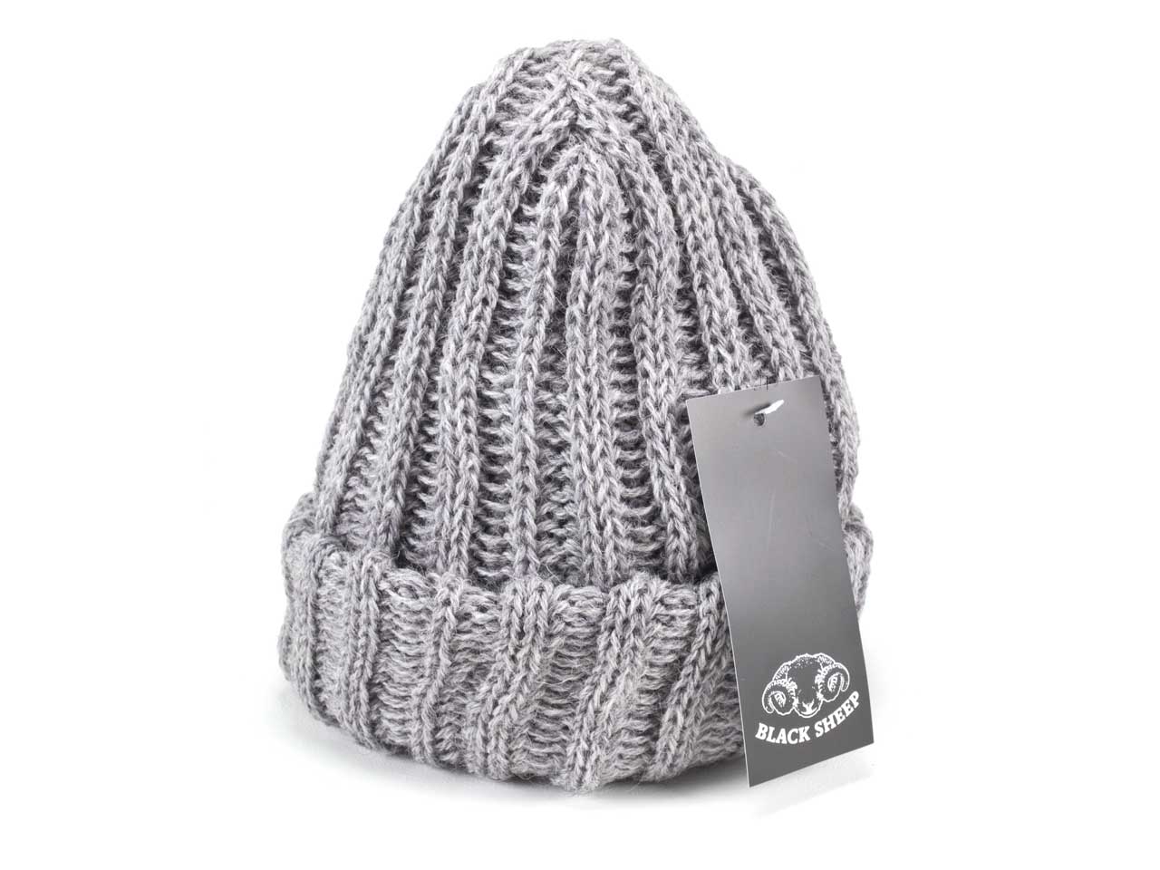 ブラックシープ ワッチキャップ BLACK SHEEP 320/12(針抜きゴム編み)smoke