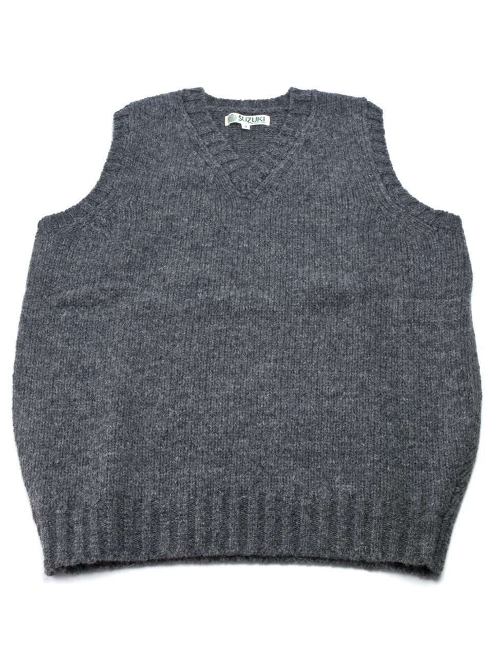 SUZUKIオリジナル SZ02 シェットランド Vネックベスト グレー