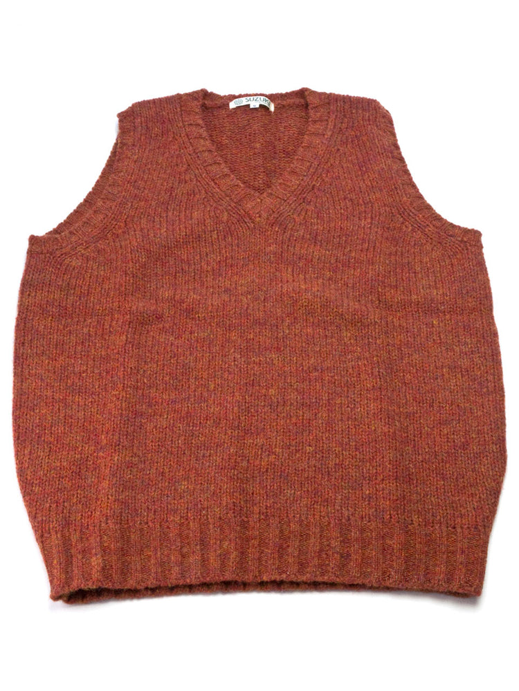 SUZUKIオリジナル SZ02 シェットランド Vネックベスト サルサ