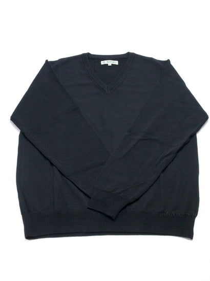 SUZUKIオリジナル SZ03 スーパーエキストラファインメリノ Vネック セーター ブラック