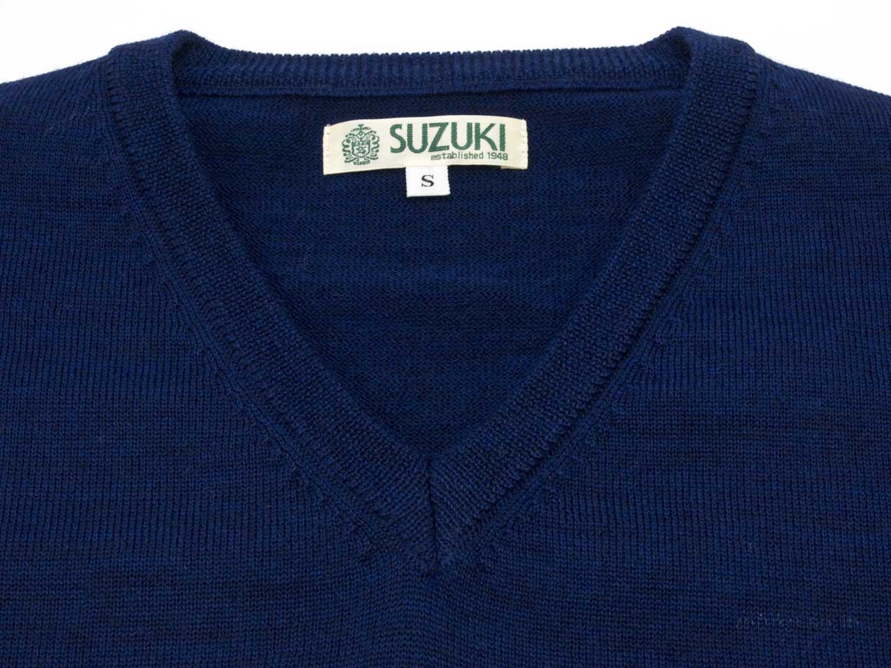 SUZUKIオリジナル SZ04 スーパーエキストラファインメリノ Vネック セーター